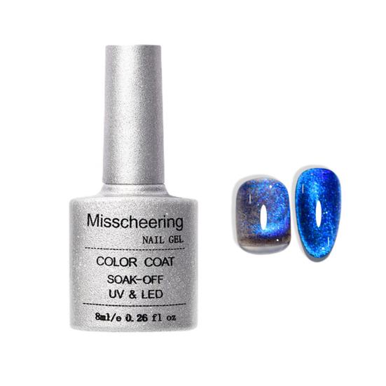 Yousheng 1 флакон 8 мл Лак для ногтей Глиттер Сияющий Меняющий цвет Быстросохнущий Долговечный эффект DIY Не раздражающий Магнитный гель для кошачьего глаза Soak Off УФ-гель