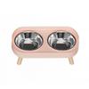 Elevated Dog Bowl Set Splash Proof Multifunctional Integrated Raised Dog Food and Water Bowls for Home