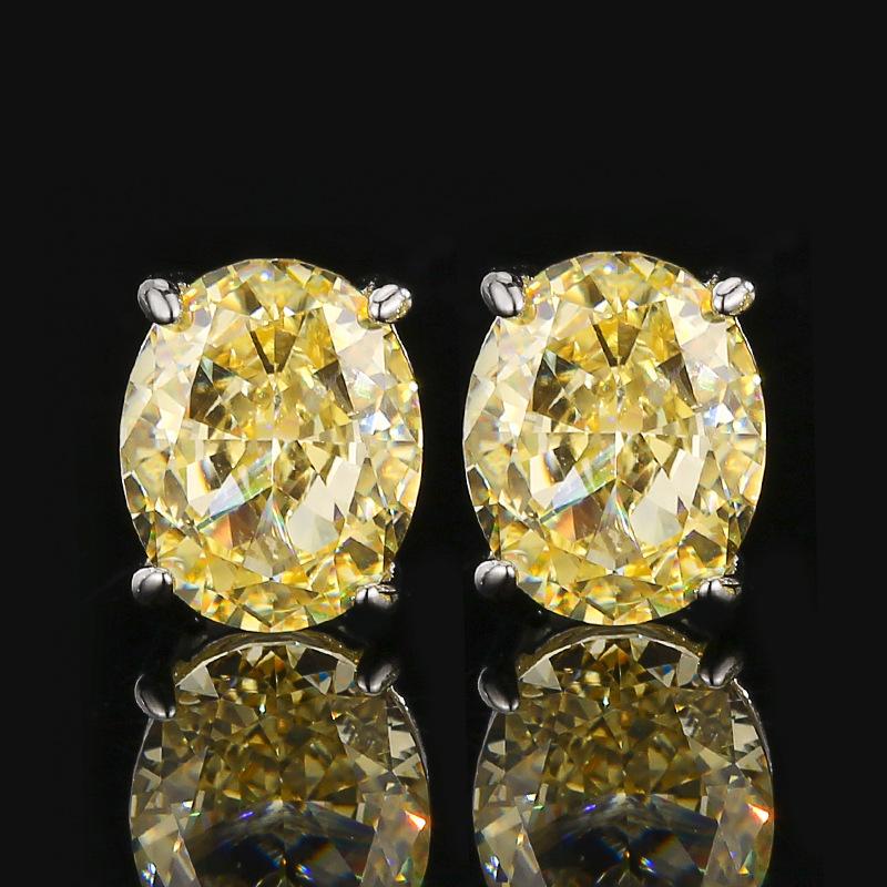 Accessories Jewelry Sets Necklaces Rings Earrings Oval Shaped High Carbon Diamonds Fashionable Women High-end