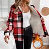 Autumn and Winter Loose Long Sleeved Casual Checkered Hooded Jacket Baseball Jacket