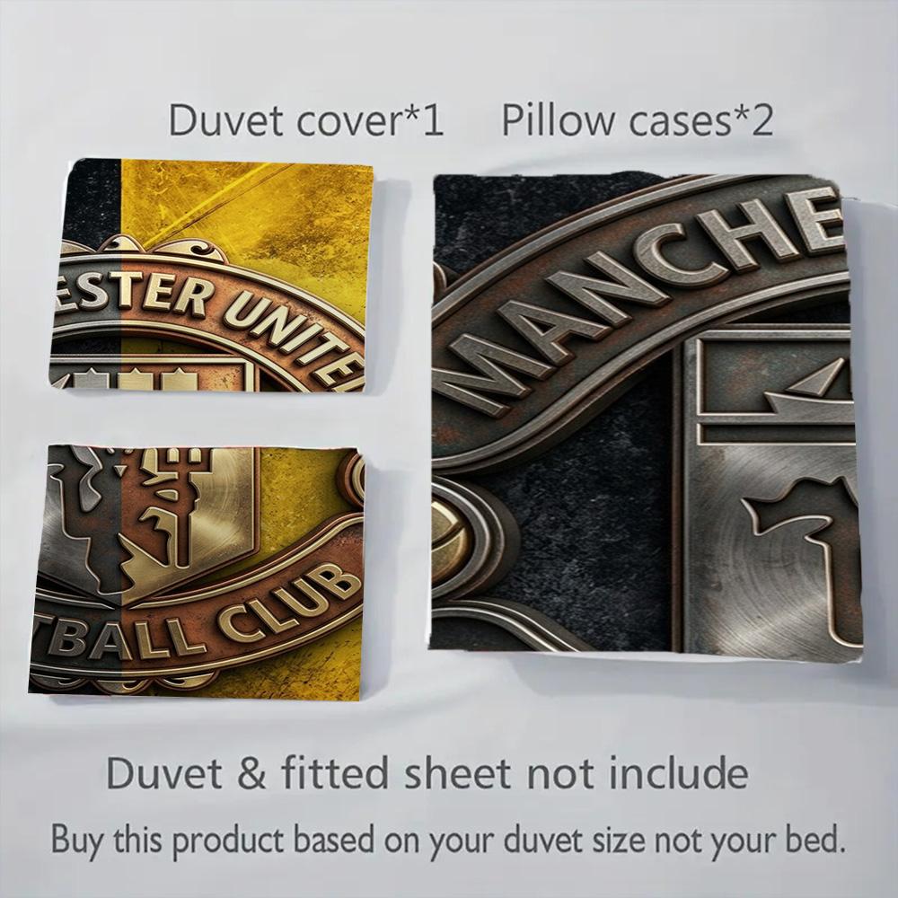 Glory Manchesters Emblematic Pride Three-piece set (1 * duvet cover + 2 * pillowcase, without core) 2D Flat Christmas birthday gift