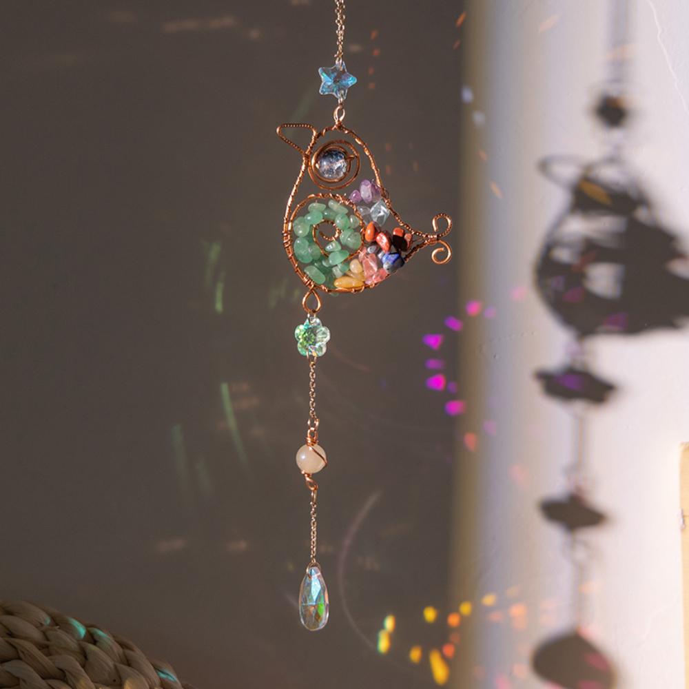 Crystal Wind Chime Suncatcher Bedroom Balcony Patio Sun Moon Prism Pendant Good Home Hanging Prisma Garden Art Decorations