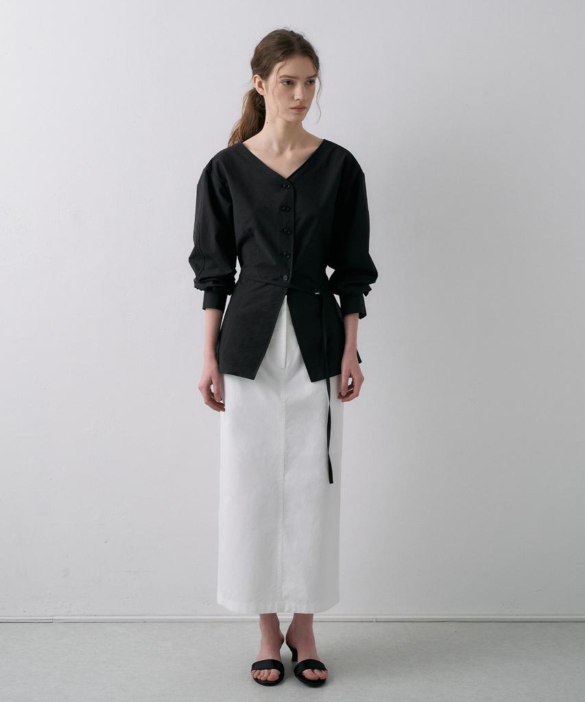 LAMEREI Hourglass V-Neck Blouse[Lmbfspsh316]-2Color