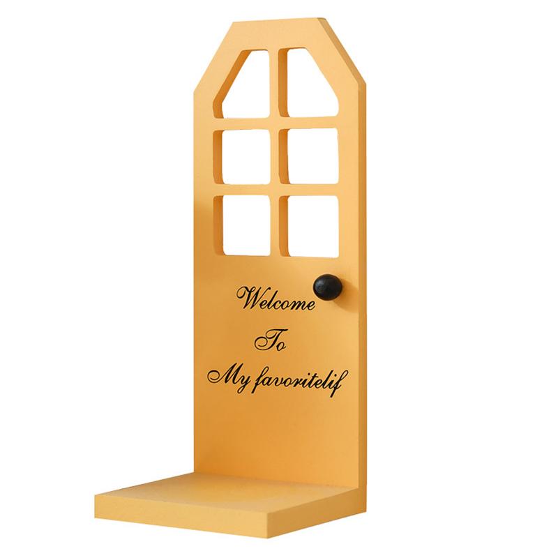 1Pc Plant Stand Warm Wood Rural Style Wall Hanging Retro Storage Rack Wall Decoration Tricolor