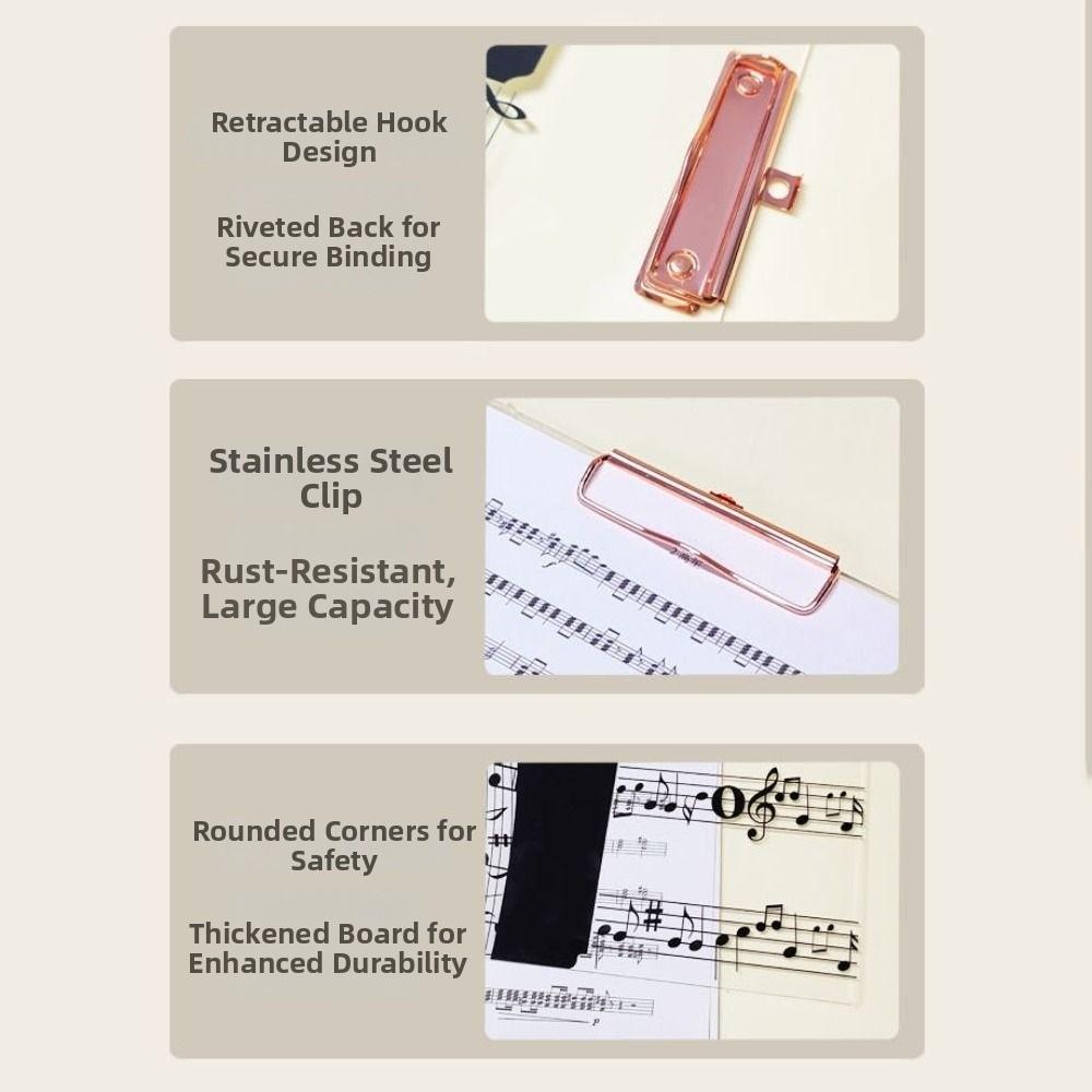 Thickened Writing Clipboard Transparent Document Holder Paper Clip Board Business Meeting