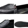 Fashion Summer Breathable Leather Shoes for Men Business Slip On Loafers Men Casual's Shoes Black Flats Men Work Office Driving Sneakers