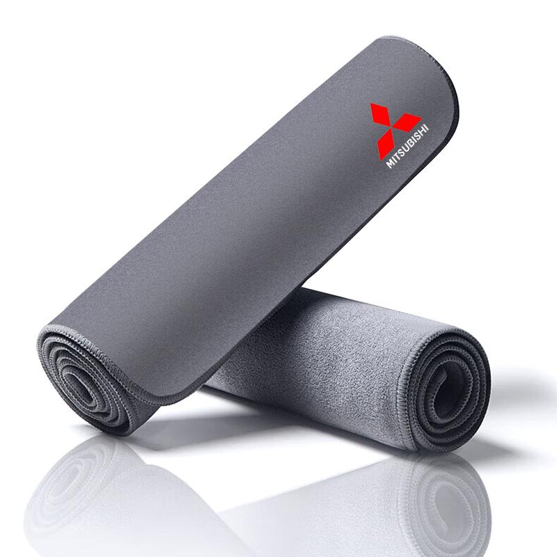 Car Wash Microfiber Towel Auto Emblem Cleaning Drying Rag Cloth Auot for Mitsubishi Outlander ASX Lancer Pajero Center Hub Cap