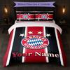 Bayern Munich Custom Name Text Bedding Set 1 Duvet Cover+2 Pillowcases Soccer Logo Personalized Gift For Special Occasion Bedroom Decor