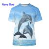 Hot 3d Dolphins Animal Prints for Men and Women Summer T-shirt Personality Cute Trend Round Neck T-shirt