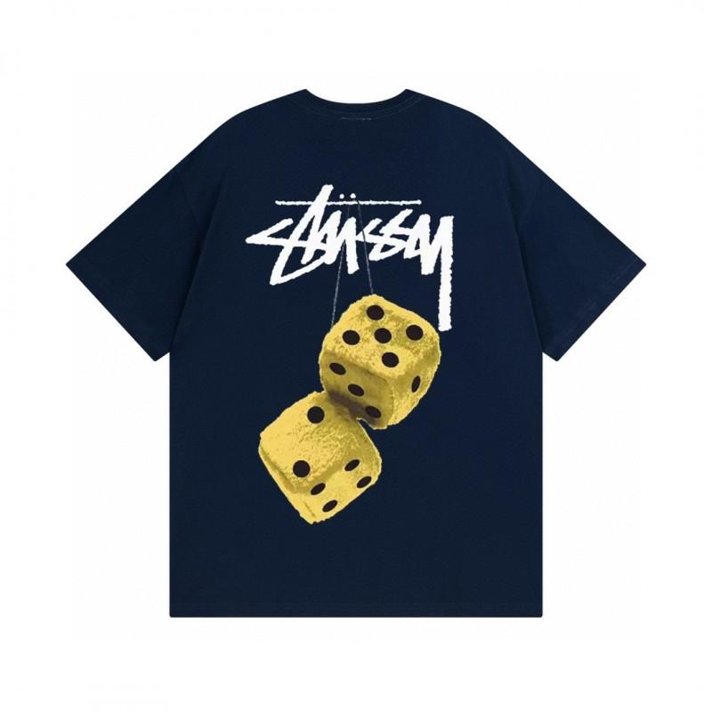 Unisex Casual Short Sleeve T-Shirt With Dinosaur Dice Letter Print Loose Fit Cotton Tee Teens Adults