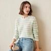 KEMENG BOKA Women's Autumn Winter Striped Color Block Cashmere Sweater