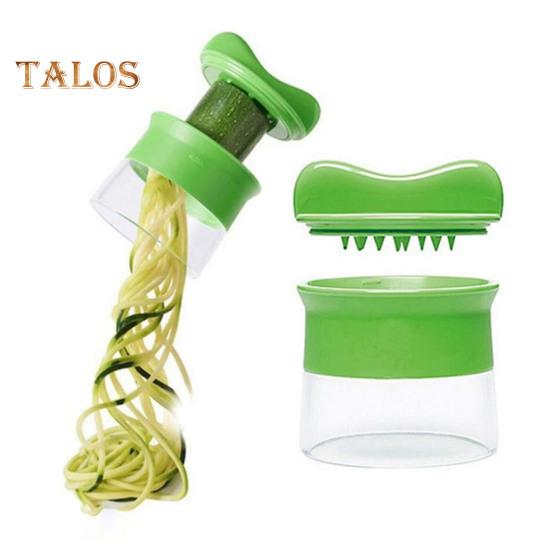 Роторная терка из нержавеющей стали, спиральная терка для овощей с 3 лезвиями, ручной кухонный инструмент для картофеля, огурцов, моркови