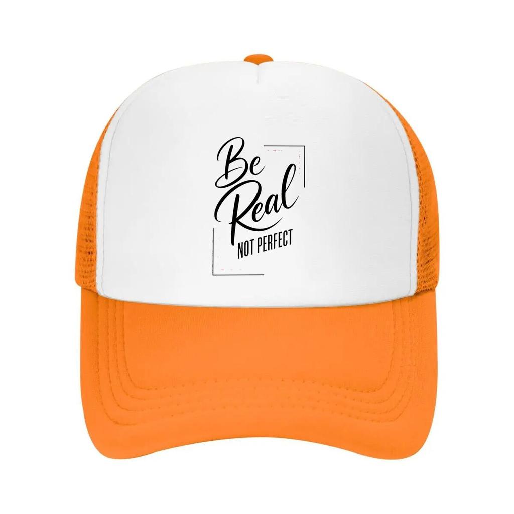 Be True Not Perfect Lettering Mesh Baseball Cap Casual Hat Outdoor For Womens Unisex FeUnisex