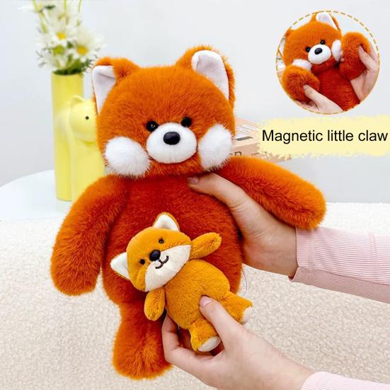 Мягкие игрушки-лисы, кукла-мама с милыми малышами, мягкие плюшевые игрушки, магнитная игрушка для взаимодействия родителей и детей для детей