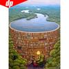 Cross Stitch Diamond Painting Lake Full Display Landscape Full Round 5D DIY Diamond Embroidery