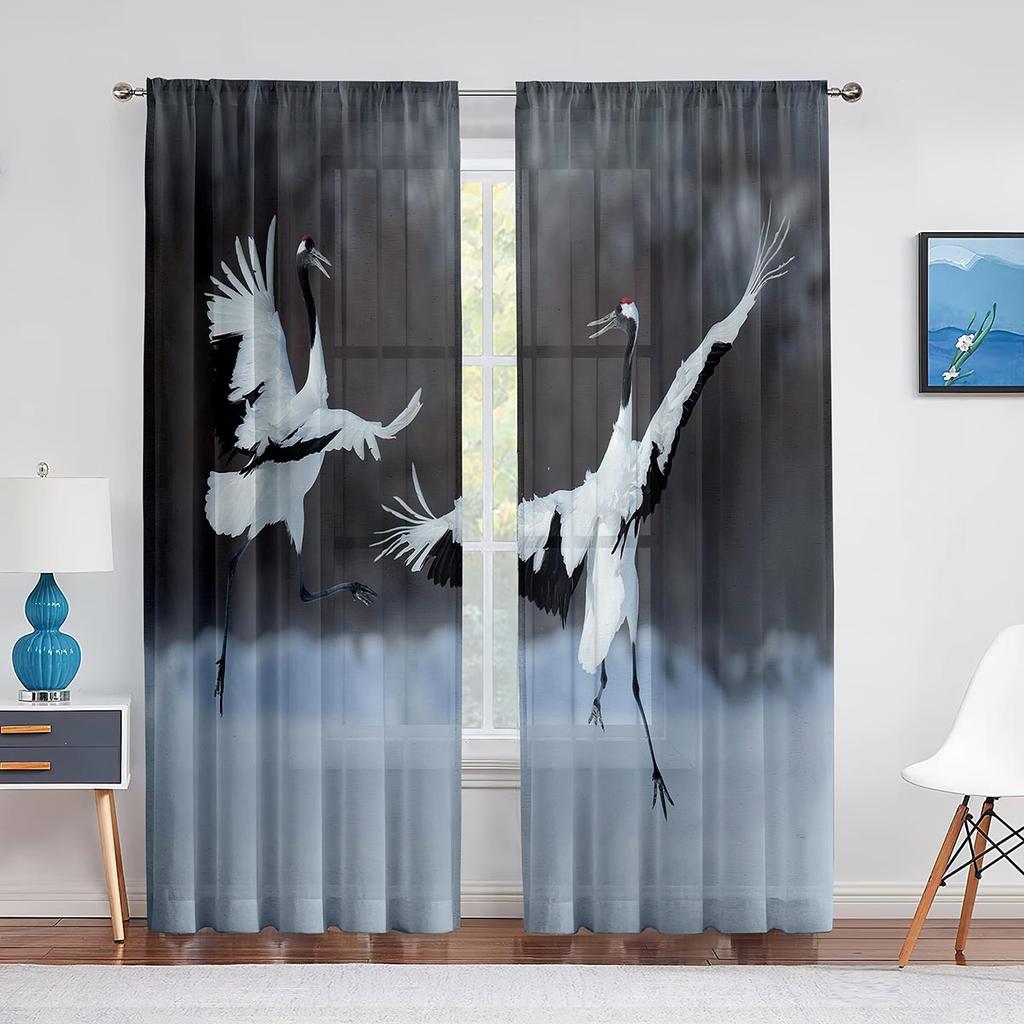 Тюлевая занавеска с красной короной, летающее красное солнце, для гостиной, спальни, декор, прозрачные шторы для комнаты, кухни, обработка окна