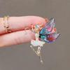 Orivin Vintage Crystal Butterfly Brooch Colorful Rhinestone Elegant Pin for Women Girls Birthday Wedding Gift