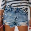 Yousheng Women's High Waisted Jean Shorts Casual Ripped Distressed Denim Shorts with Pockets Summer Hot Short Jeans for Daily Beach Club