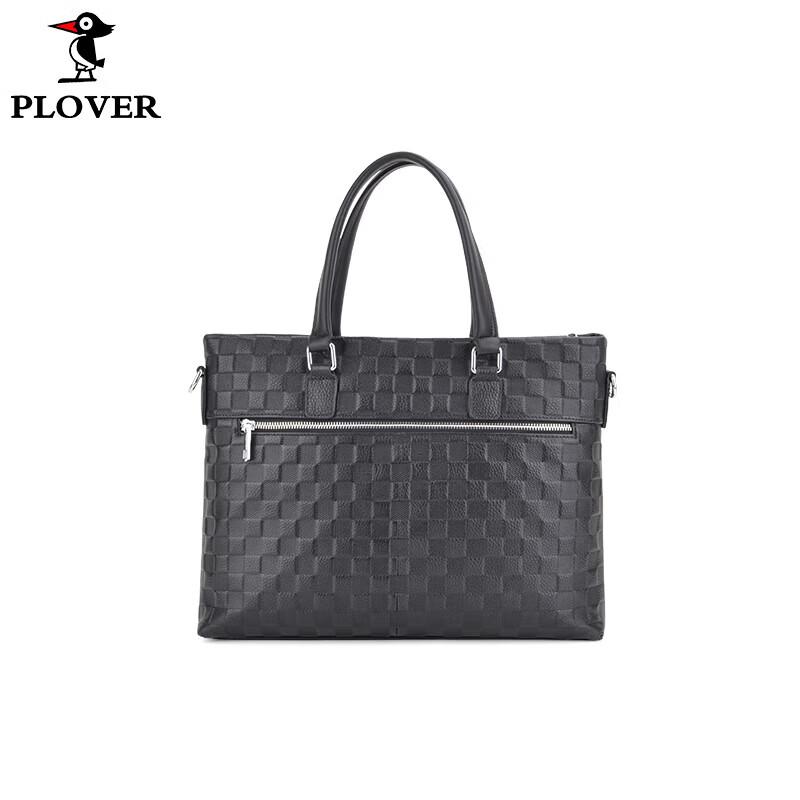 Мужской кожаный бизнес-портфель PLOVER с тиснением