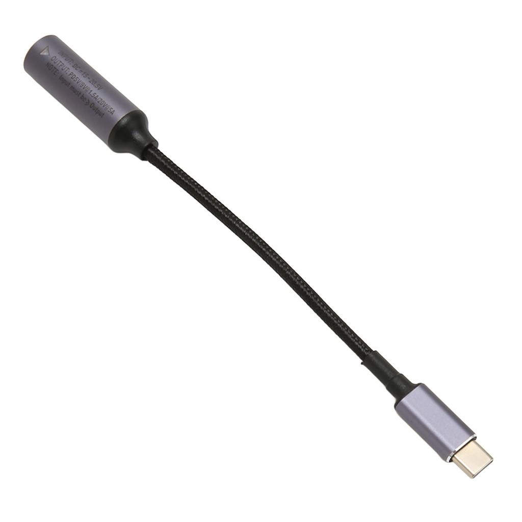 DC to Type C Cable 6.5mmx1.4mm 100W Female Input to Male Output Nylon Type C to DC6514 Cable for Tablet Phone PC