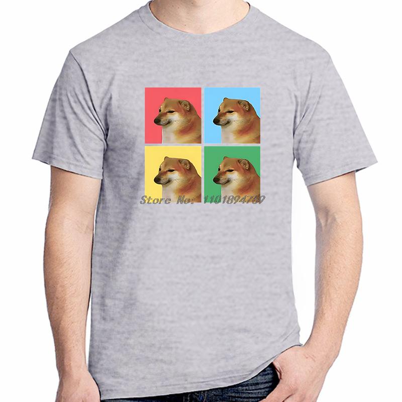 Cheems Doge Cover Printed Cotton T Shirt Internet Meme Retro Graphic T Shirts Summer Fashion Unisexs Short Sleeve Tshirt