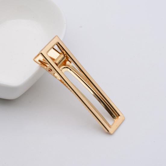 10Pcs Women Hairpins Non-fading Gloss Geometric Duck-bill Clips Anti-slip Non-falling Hollow Out Metal Openwork for Daily Wear