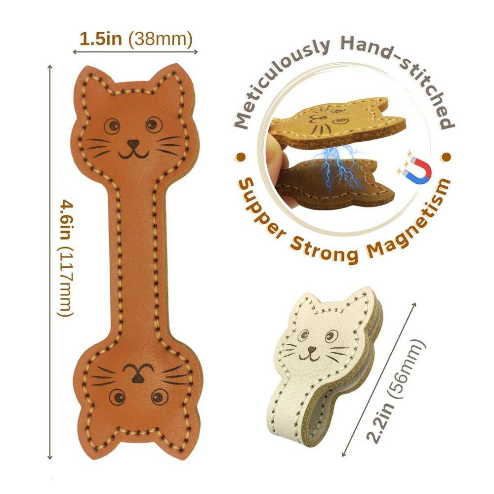 3PCS Magnet Buckle Magnetic Bookmark Cartoon Page Divider Cute Cat Face Bookmark Students