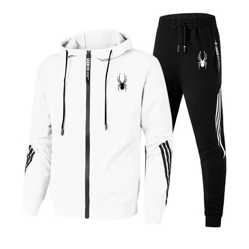 Fashion Mens Tracksuit Designer Hooded Sweatshirts+Jogger Pants High Quality Gym Outfits Casual Sports Zipper Hoodie Set