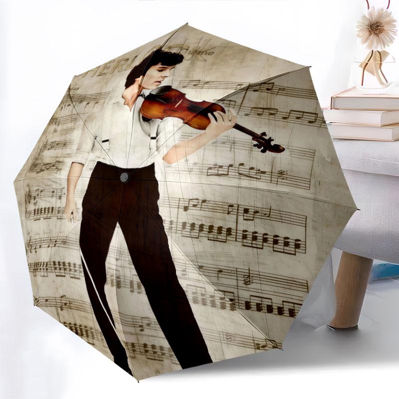 Sherlock Holmes pattern, automatic folding umbrella, portable and foldable design, 8 ribs, a Christmas or birthday gift.