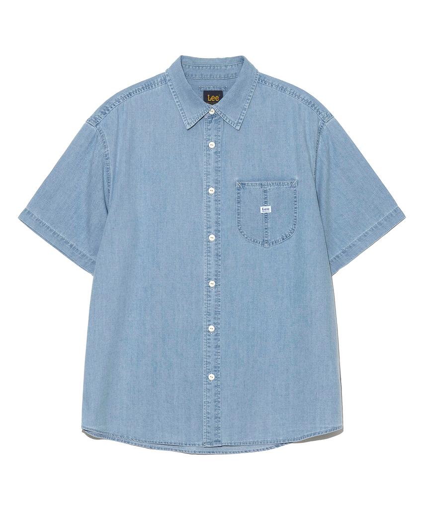 LEE Loco Pocket Denim Short Sleeve Shirt Indigo Light