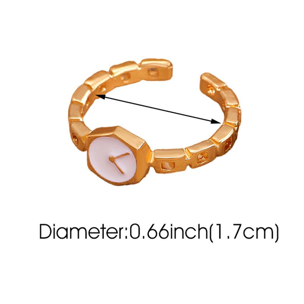 Personality Niche Premium Feel Gilding Golden Watch Opening Ring