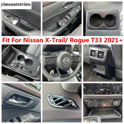 Для Nissan X-Trail X Trail / Rogue T33 - 2026 Аксессуары из углеродного волокна: Накладки на вентиляционное отверстие кондиционера, рулевое колесо, рычаг переключения передач, подстаканник