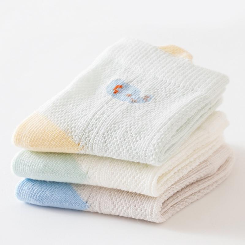 3 пары/комплект детские сетчатые тонкие носки дышащие детские носки комфорт 0-5 лет дети малыши хлопковые носки с рисунком лето