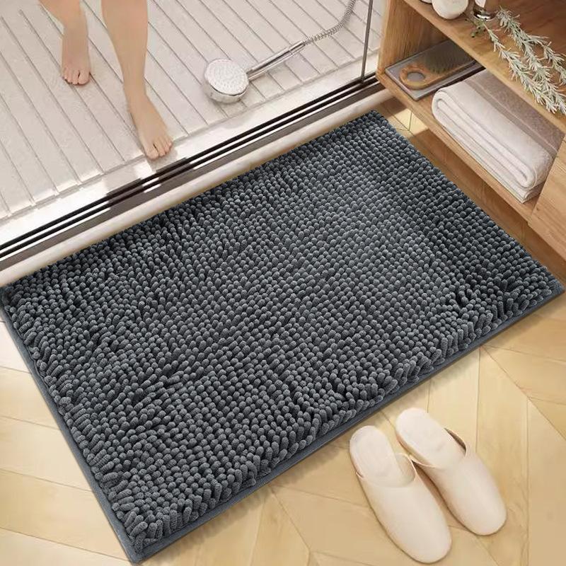 Solid Color Bathroom Absorbent Chenille Floor Mat Bathroom Door Mat Bathroom Non-slip Mat Toilet Door Blanket