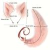Комплект из 2 предметов: регулируемый пушистый хвост и съемные уши, подходит для вечеринок с животными на Хэллоуин, косплей в подарок на Хэллоуин