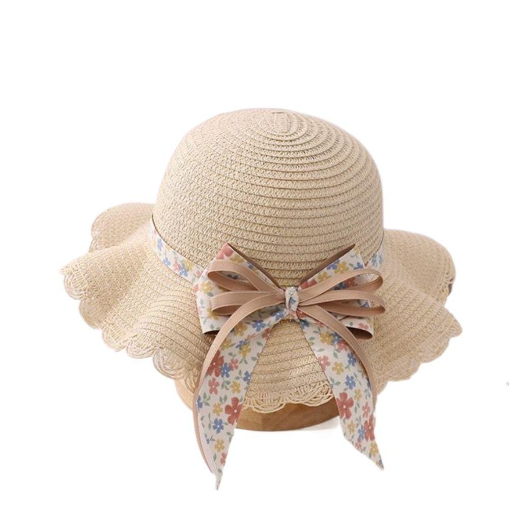 Большие поля Детская соломенная шляпа Сумка Дышащая сумка Уличная шляпа от солнца для девочек