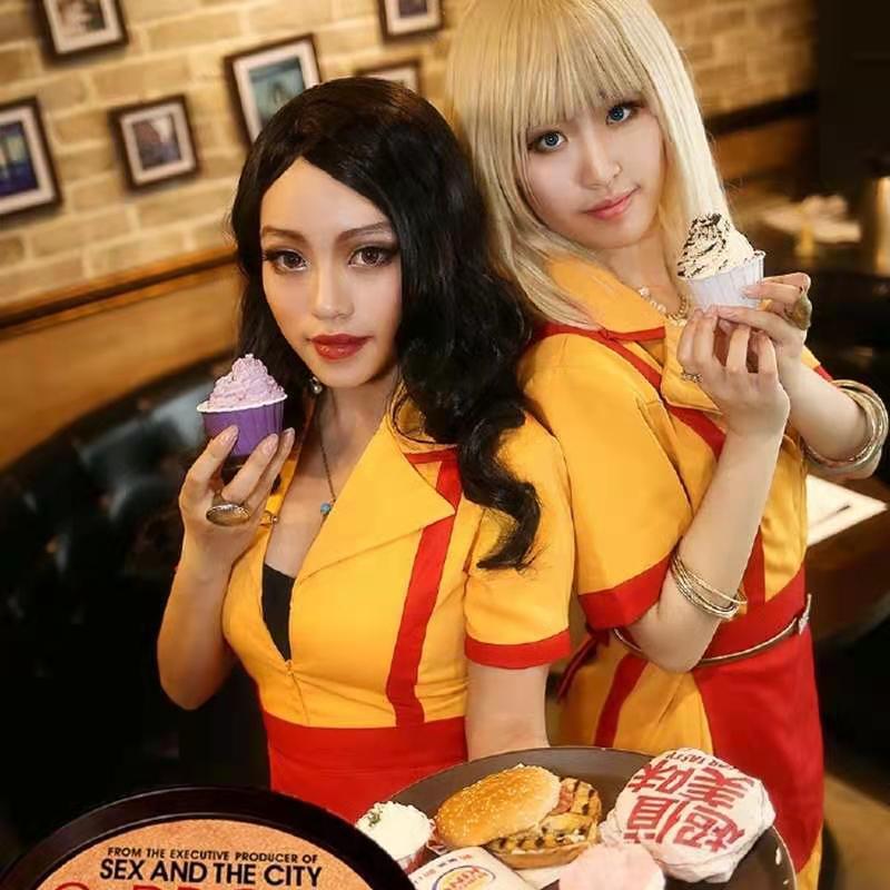 American drama same bankrupt sister cosplay clothing bar fast food maid work clothes performance clothing