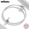 WOSTU 925 Sterling Silver Vintage Violin Charm Bead Pendant Fit Original 3mm Bracelet Women Jewelry