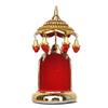 Decorative Stone Studded Umbrella Chhatra for Car Dashboard/Office Desk/Table/Home Decor Showpiece, Chatri Aasan for God Murt/Idol, Red
