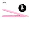 2 In 1 Mini Hair Straightener Ceramic Tourmaline Plate Beauty Heating Flat Curler Pink