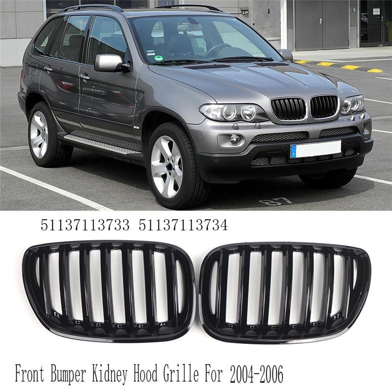 Custom Kidney Grille Upgrade For BMW X5 E53 LCI 2004-2006, Model Numbers 51137113733 And 51137113734