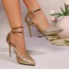Sexy Sandals for Women Slides Pumps New Thin Super High Heels Shoes for Women Bling Shine Crystal Pointed Toe Summer Sandals