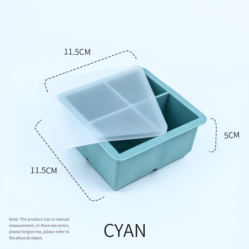 Большие силиконовые формы для льда, 2-дюймовые большие лотки для кубиков льда со съемной крышкой, не содержат бисфенол-А, легко снимаются и штабелируются, гибкий лоток для кубиков льда