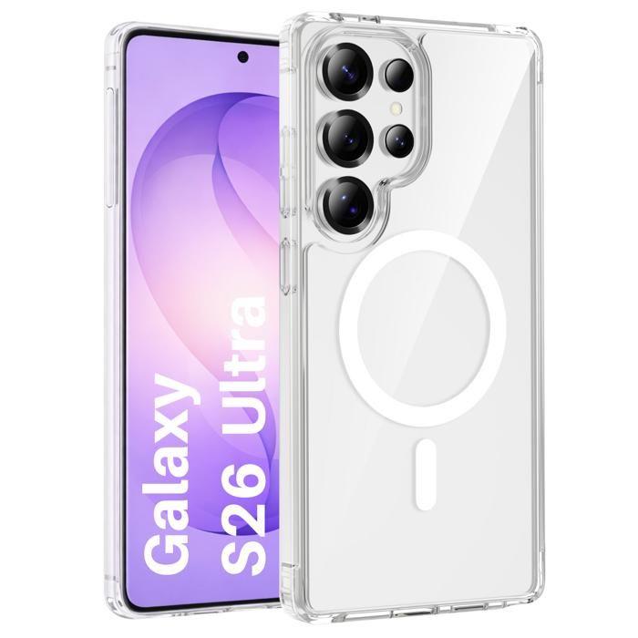 Coque pour Samsung Galaxy S26 ULTRA - Silicone Transparent avec Cercle magnétique intégré Phonillico®