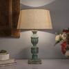 50 Cm Rustic Green Wooden Table Lamp for Home Decor Bedside Bedroom, Living Room, Study Table Light with Empire Bulb Not Included