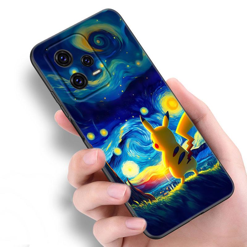 Милый черный силиконовый чехол для телефона P-Pikachu для Xiaomi Redmi Note 9 10 11 11S 11T 12 13 Pro 5G Plus 9S 10S 12S