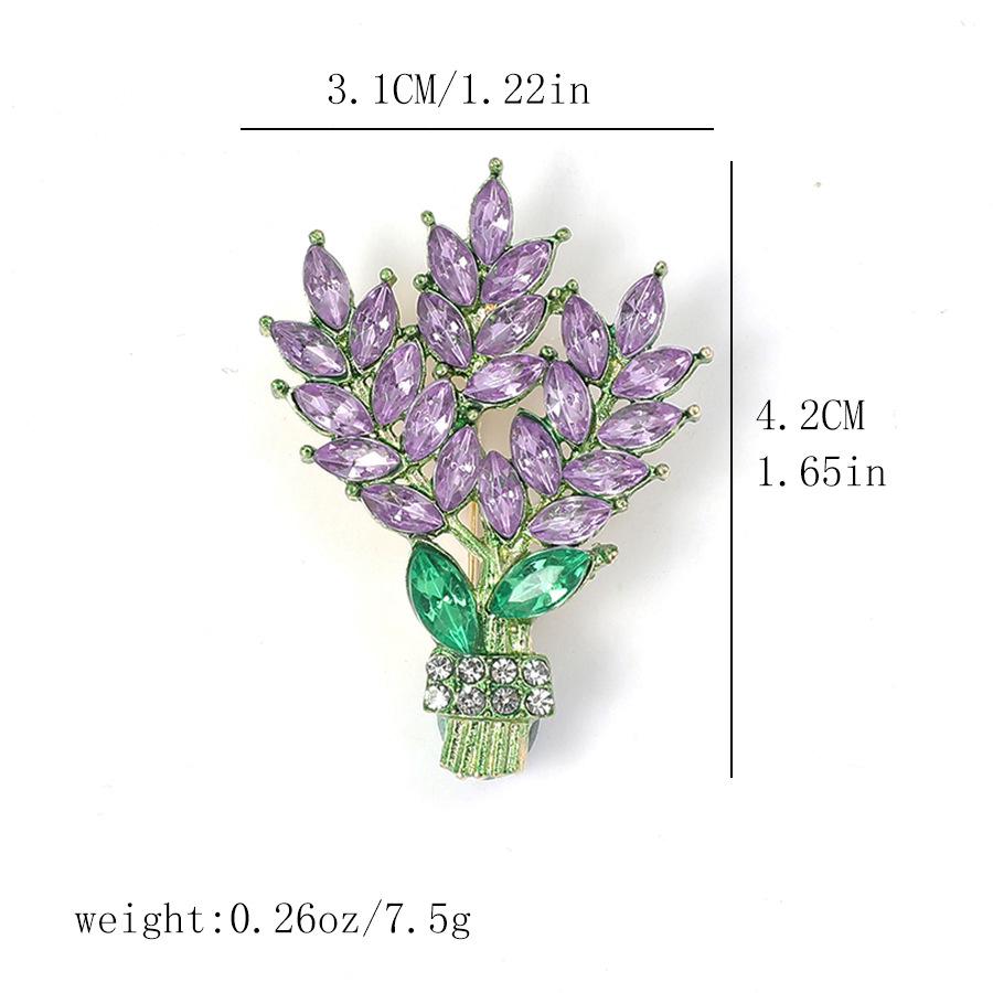 Женская брошь, романтический кристалл, цветок лаванды, булавки для лацканов, OL аксессуары, лаванда, ботаника, подарки, роскошные ювелирные изделия