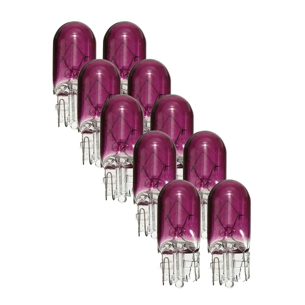 10Pcs Purple T10 501 W5W 3W Cars Auto Vehicle Truck SUV Dashboard Dash Panel Gauge Light Bulbs Interior Accessories Universal Bulbs 7