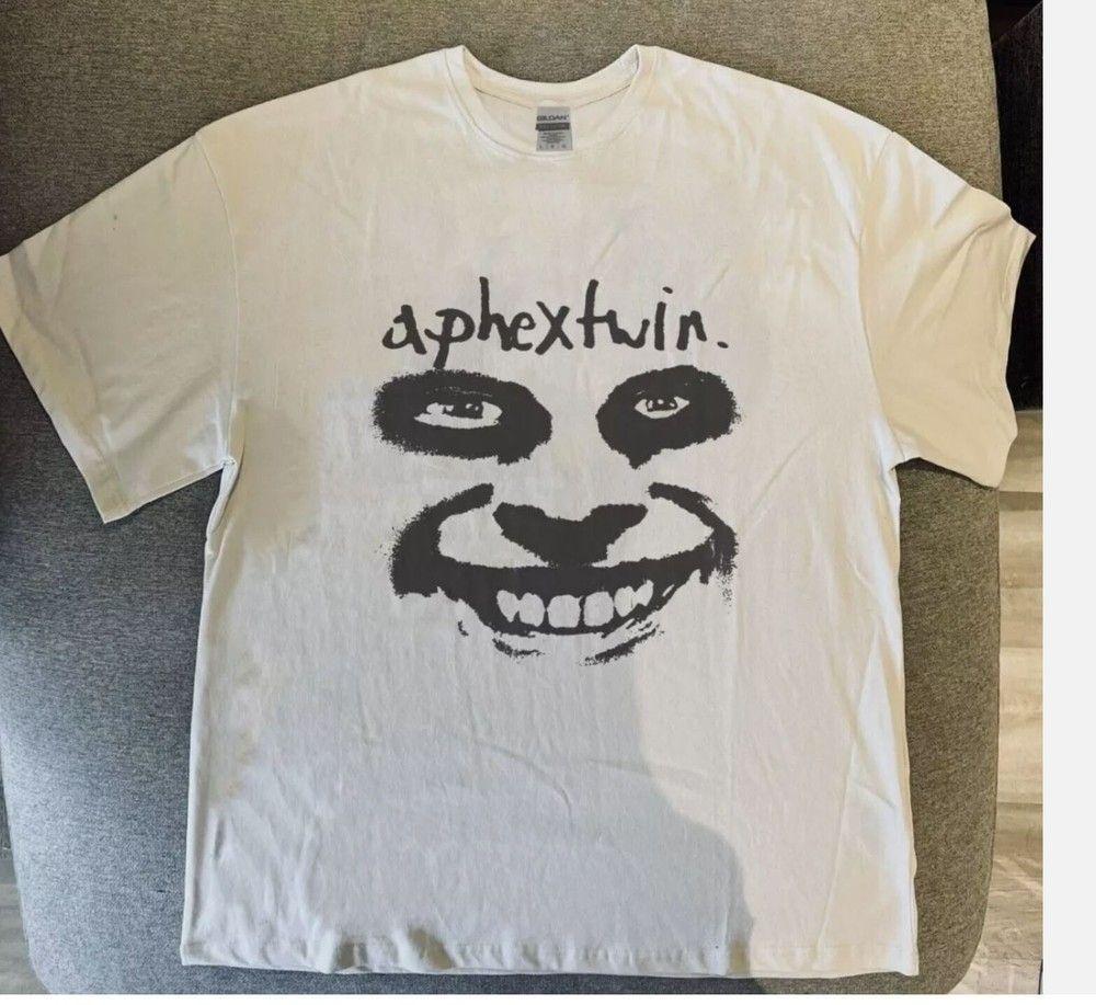Unisex shirt Cotton Oversize Large Size Rare! aphex twin Cotton WHite Shirt Unisex S to 5XL DO501