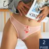 CINOON 2Pcs/Lot Women Sexy Lace Lingerie Temptation Low-waist Panties Heart Ins Embroidery Transparent Thong Seamless Sweet Underwear